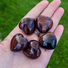 Load image into Gallery viewer, Red tigers eye carved gemstone heart