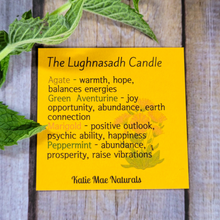 Load image into Gallery viewer, Lughnasadh candle description card