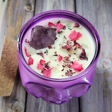 Load image into Gallery viewer, Blackened Amethyst Purple Skull Soy Wax Candle - 15 oz
