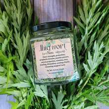 Load image into Gallery viewer, Apothecary jar of organic dried mugwort