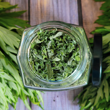 Load image into Gallery viewer, Apothecary jar of organic dried mugwort