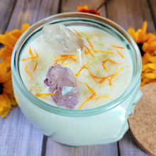 Load image into Gallery viewer, Butterfly Flower Soy Wax Candle in Recycled Glass Skull Jar - 15 oz