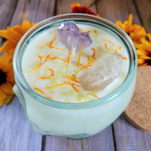 Load image into Gallery viewer, Butterfly Flower Soy Wax Candle in Recycled Glass Skull Jar - 15 oz
