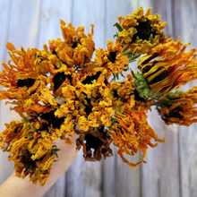 Load image into Gallery viewer, Dried Rudbeckia Flowers on Stems - Black Eyed Susan