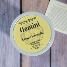 Load image into Gallery viewer, Lemon lavender scented soy wax candle for gemini