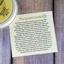 Load image into Gallery viewer, Gemini candle description card
