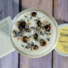 Load image into Gallery viewer, Gemini candle with lavender and tigers eye