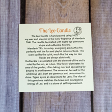 Load image into Gallery viewer, Leo candle description card