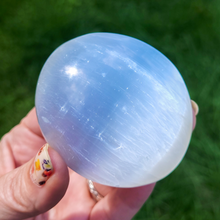 Load image into Gallery viewer, Selenite Palm Stone - Flower of Life Palm Stone