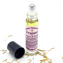 Load image into Gallery viewer, Protect - Herb and Crystal Infused Oil Roller with Rosemary and Obsidian - Rosemary Mint Scent
