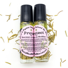 Load image into Gallery viewer, Protect - Herb and Crystal Infused Oil Roller with Rosemary and Obsidian - Rosemary Mint Scent
