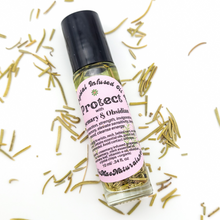 Load image into Gallery viewer, Protect - Herb and Crystal Infused Oil Roller with Rosemary and Obsidian - Rosemary Mint Scent