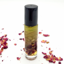 Load image into Gallery viewer, Love - Herb and Crystal Infused Oil Roller with Rose Petals and Rose Quartz Crystals - Love Spell Scent