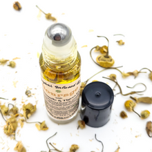 Load image into Gallery viewer, Courage - Herb and Crystal Infused Oil Roller with Chamomile and Tigers Eye - Cedarwood Chamomile Scent