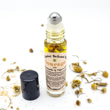 Load image into Gallery viewer, Courage - Herb and Crystal Infused Oil Roller with Chamomile and Tigers Eye - Cedarwood Chamomile Scent