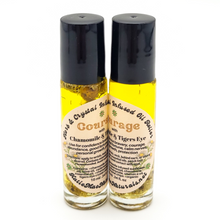 Load image into Gallery viewer, Courage - Herb and Crystal Infused Oil Roller with Chamomile and Tigers Eye - Cedarwood Chamomile Scent