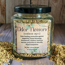 Load image into Gallery viewer, Elder flower organic Apothecary Herb Jar