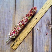 Load image into Gallery viewer, Mullein Torch with Rose Petals and Queen Anne's Lace - Hag Taper