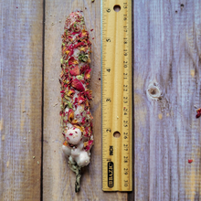 Load image into Gallery viewer, Mullein Torch with Rose Petals and Queen Anne's Lace - Hag Taper