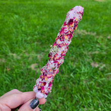 Load image into Gallery viewer, Mullein Torch with Rose Petals and Queen Anne's Lace - Hag Taper