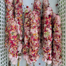 Load image into Gallery viewer, Mullein Torch with Rose Petals and Queen Anne's Lace - Hag Taper