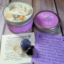Load image into Gallery viewer, Sagittarius Gift Set - Candle and Crystals for Sagittarius