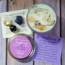 Load image into Gallery viewer, Sagittarius Gift Set - Candle and Crystals for Sagittarius