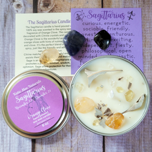 Load image into Gallery viewer, Sagittarius Gift Set - Candle and Crystals for Sagittarius