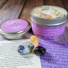 Load image into Gallery viewer, Sagittarius Gift Set - Candle and Crystals for Sagittarius