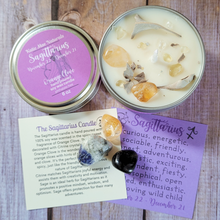 Load image into Gallery viewer, Sagittarius Gift Set - Candle and Crystals for Sagittarius