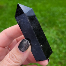 Load image into Gallery viewer, Silver Sheen Obsidian Point - Carved Obsidian Gemstone Point