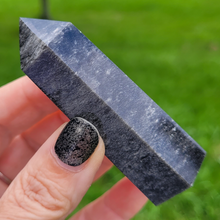 Load image into Gallery viewer, Silver Sheen Obsidian Point - Carved Obsidian Gemstone Point