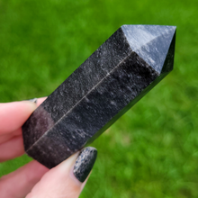 Load image into Gallery viewer, Silver Sheen Obsidian Point - Carved Obsidian Gemstone Point
