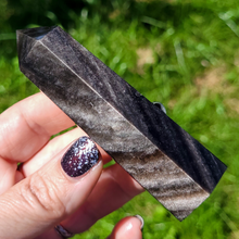 Load image into Gallery viewer, Silver Sheen Obsidian Point