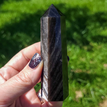 Load image into Gallery viewer, Silver Sheen Obsidian Point