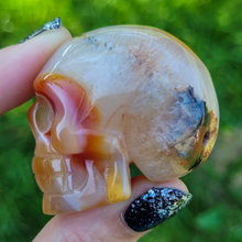 Load image into Gallery viewer, Carnelian Skull 2.5 inch - Carved Carnelian Gemstone Skull