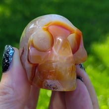 Load image into Gallery viewer, Carnelian Skull 2.5 inch - Carved Carnelian Gemstone Skull