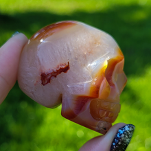 Load image into Gallery viewer, Carnelian Skull 2.5 inch - Carved Carnelian Gemstone Skull