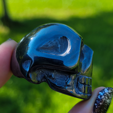 Load image into Gallery viewer, Hematite Skull 2 inch - Carved Hematite Gemstone Skull