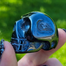 Load image into Gallery viewer, Hematite Skull 2 inch - Carved Hematite Gemstone Skull