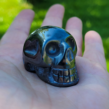Load image into Gallery viewer, Hematite Skull 2 inch - Carved Hematite Gemstone Skull