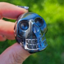 Load image into Gallery viewer, Hematite Skull 2 inch - Carved Hematite Gemstone Skull