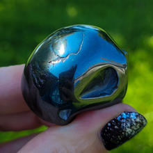Load image into Gallery viewer, Hematite Skull 2 inch - Carved Hematite Gemstone Skull