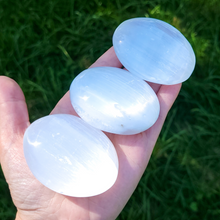 Load image into Gallery viewer, Selenite Palm Stone 2.5 inch - Polished Selenite Crystal