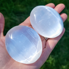 Load image into Gallery viewer, Selenite Palm Stone 2.5 inch - Polished Selenite Crystal