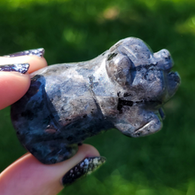 Load image into Gallery viewer, Carved Larvikite Pig - Gemstone Pig Carving