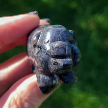 Load image into Gallery viewer, Carved Larvikite Pig - Gemstone Pig Carving