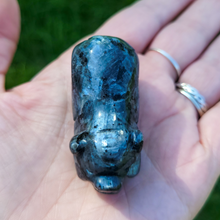 Load image into Gallery viewer, Carved Larvikite Pig - Gemstone Pig Carving