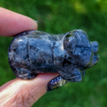 Load image into Gallery viewer, Carved Larvikite Pig - Gemstone Pig Carving