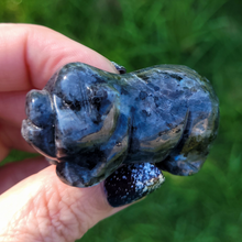 Load image into Gallery viewer, Carved Larvikite Pig - Gemstone Pig Carving